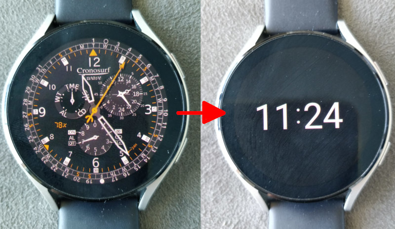 Default digital time indication